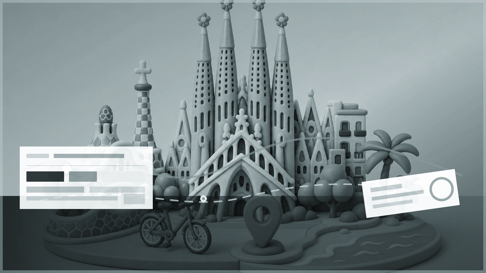 Barcelona travel miniature
